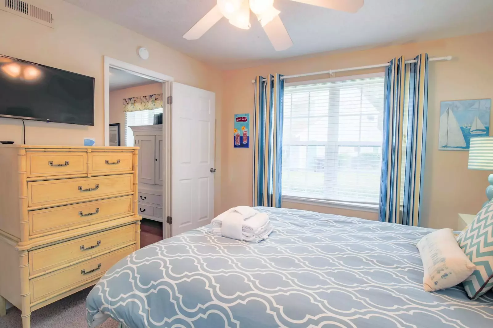 This ground floor bedroom receives lovely natural light.