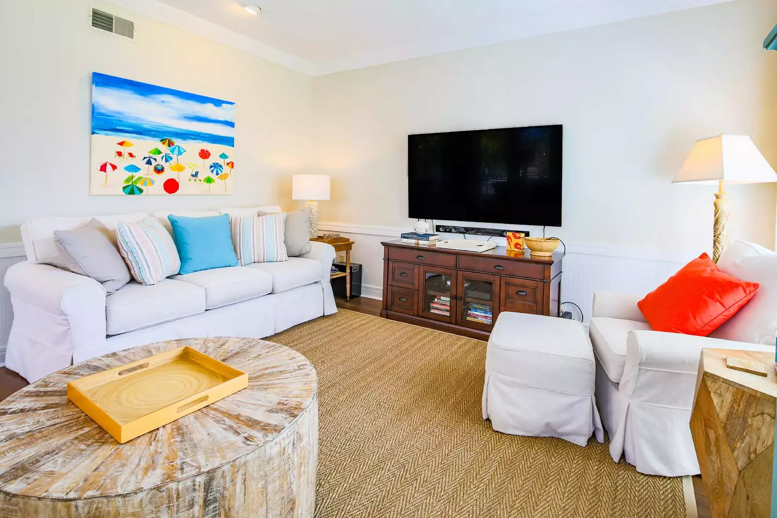 Coastal Chic has a large, comfortable family room.