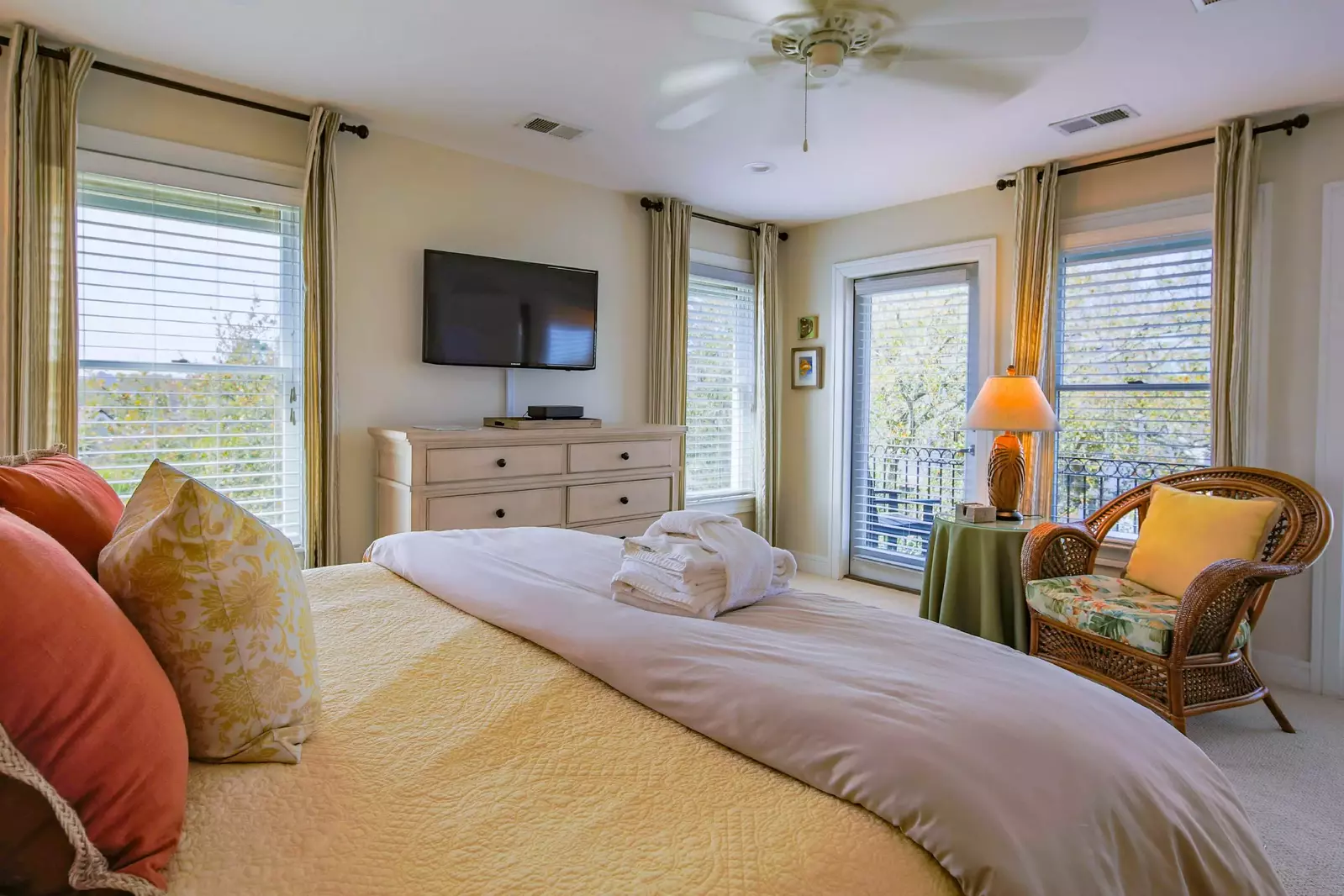 The third floor master suite receives lovely afternoon sunlight.
