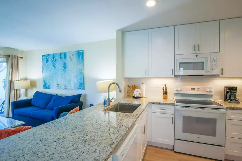 There's plenty of room in the newly renovated kitchen for you and your family to prepare your meals.