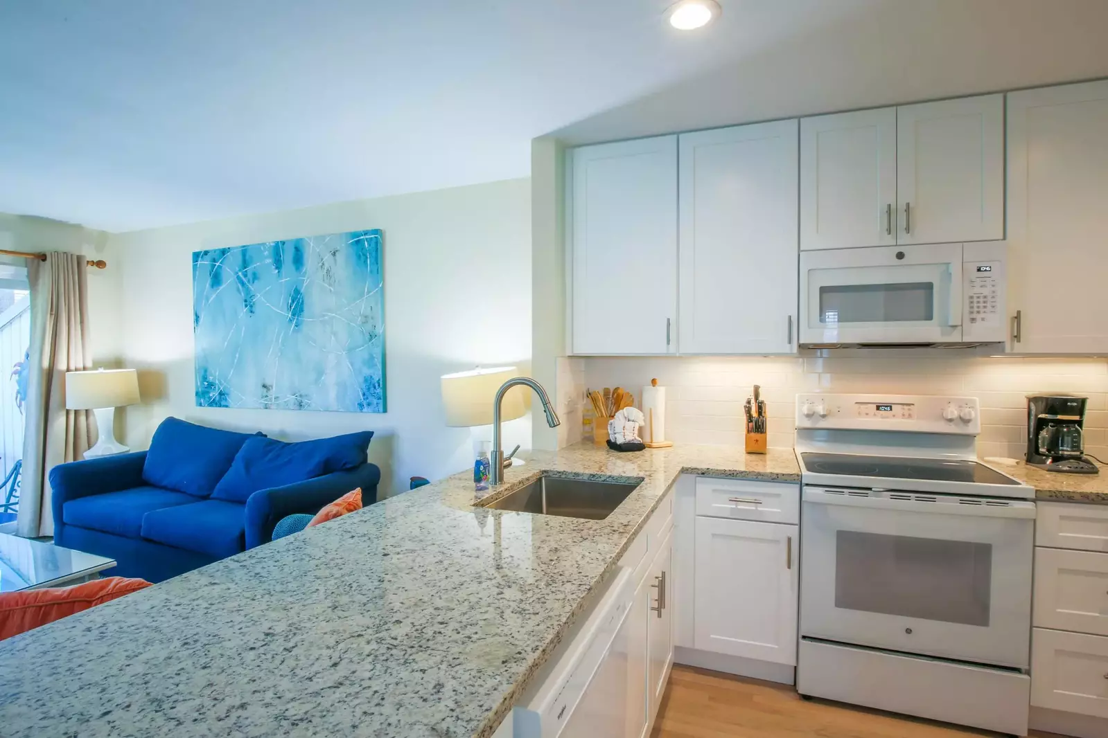 There's plenty of room in the newly renovated kitchen for you and your family to prepare your meals.