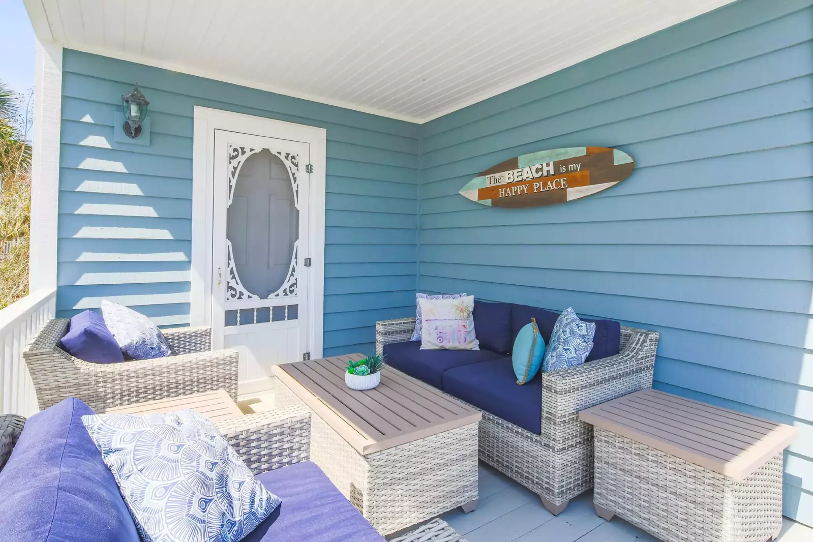 This door connects the back porch to the master suite.