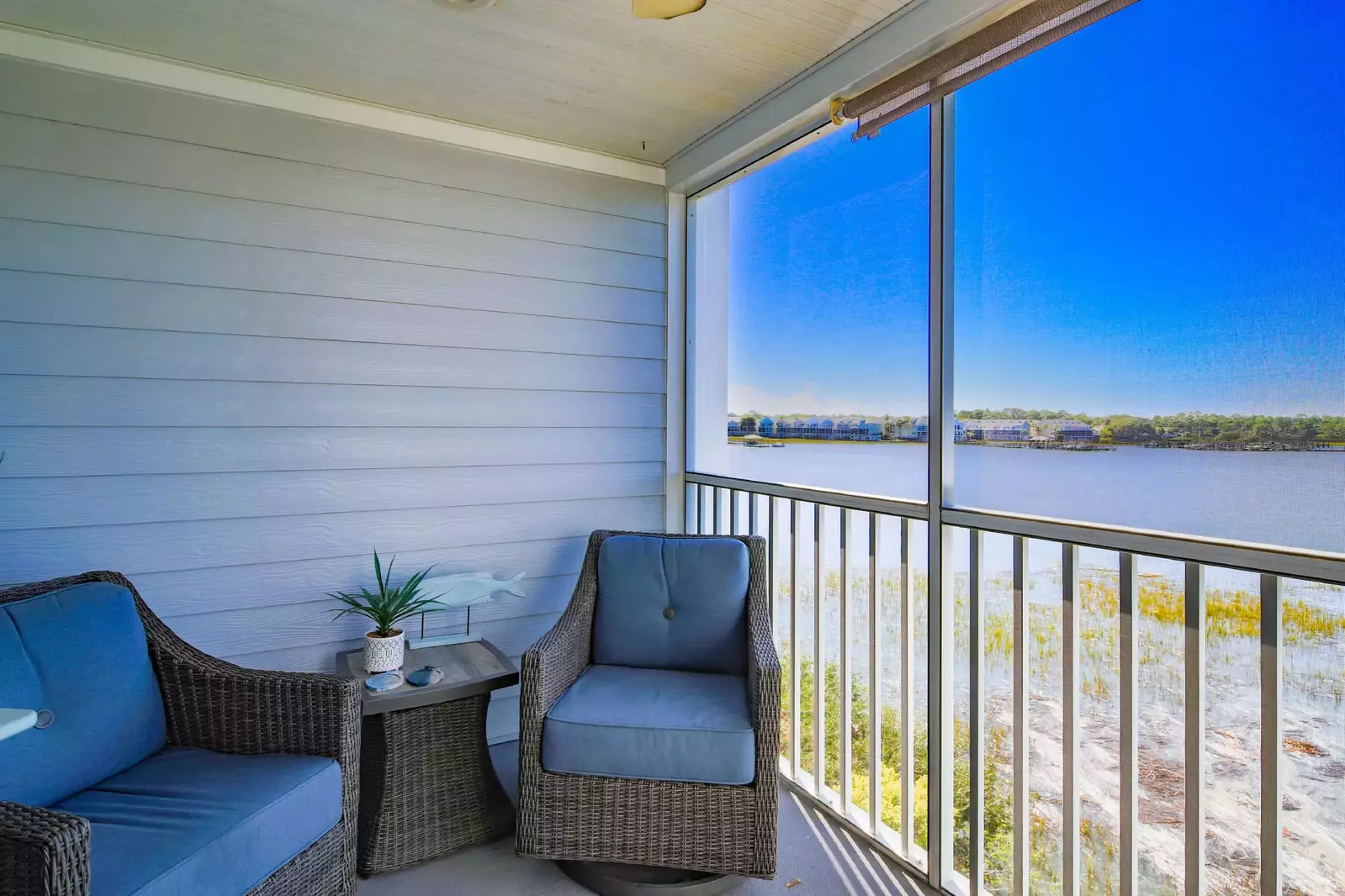 Look for dolphins in the tidal waters behind the condo and watch gorgeous sunsets from the screened patio.
