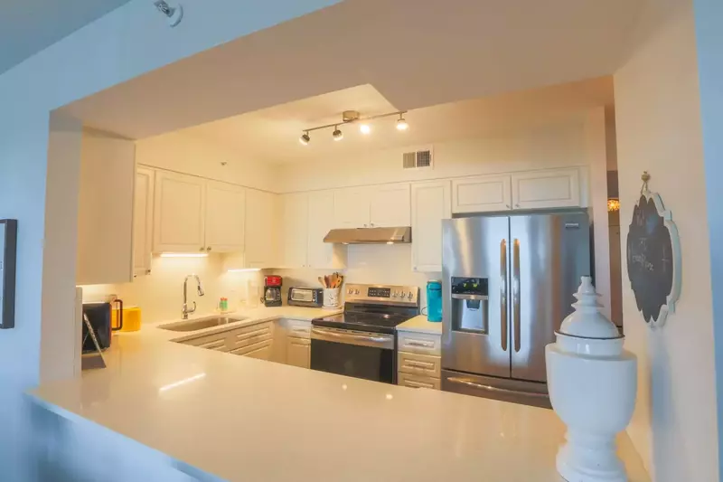 The kitchen is fully renovated, stocked and ready for your upcoming visit.
