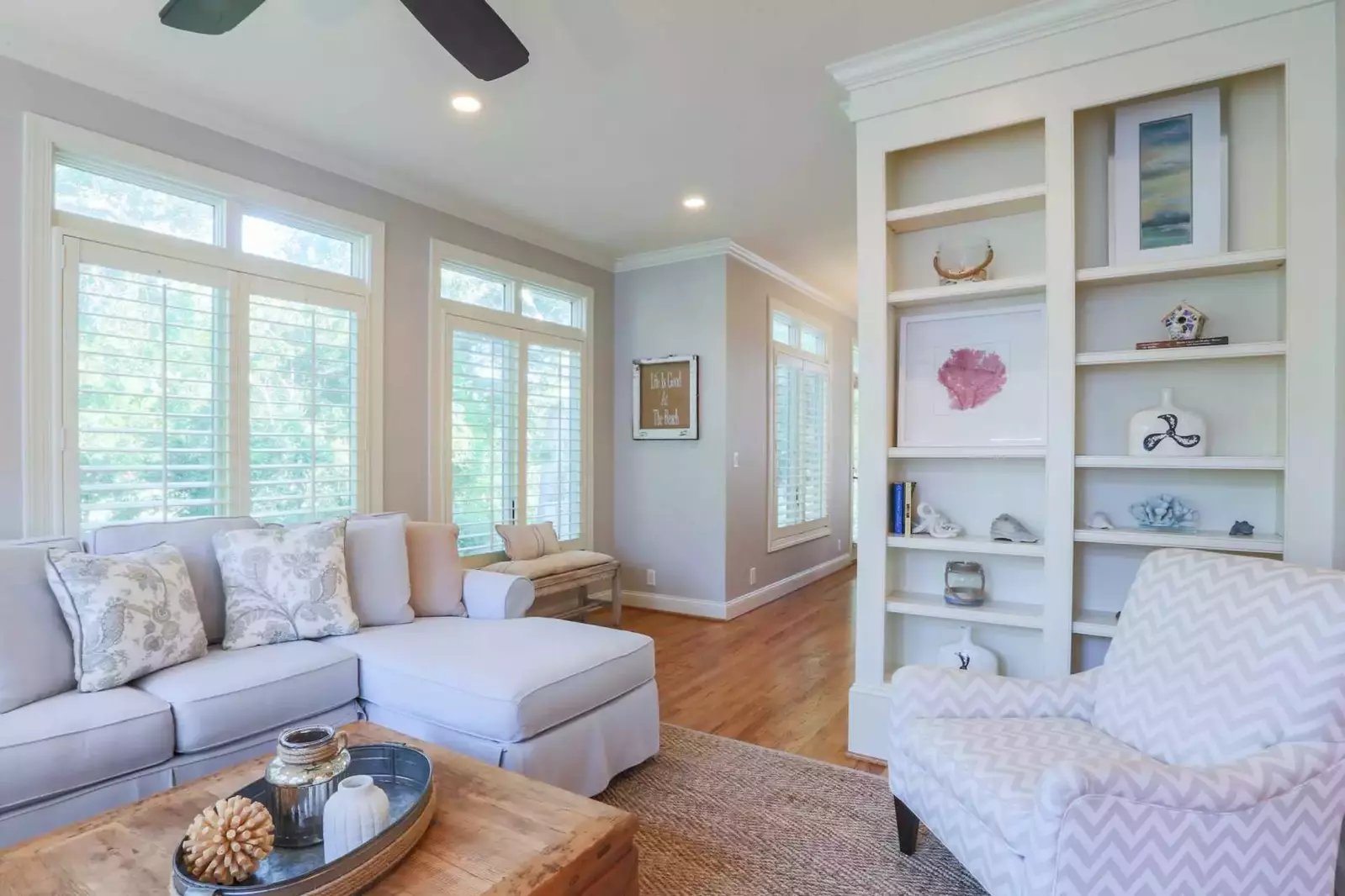 This side of the family room connects to the kitchen table and back porch.