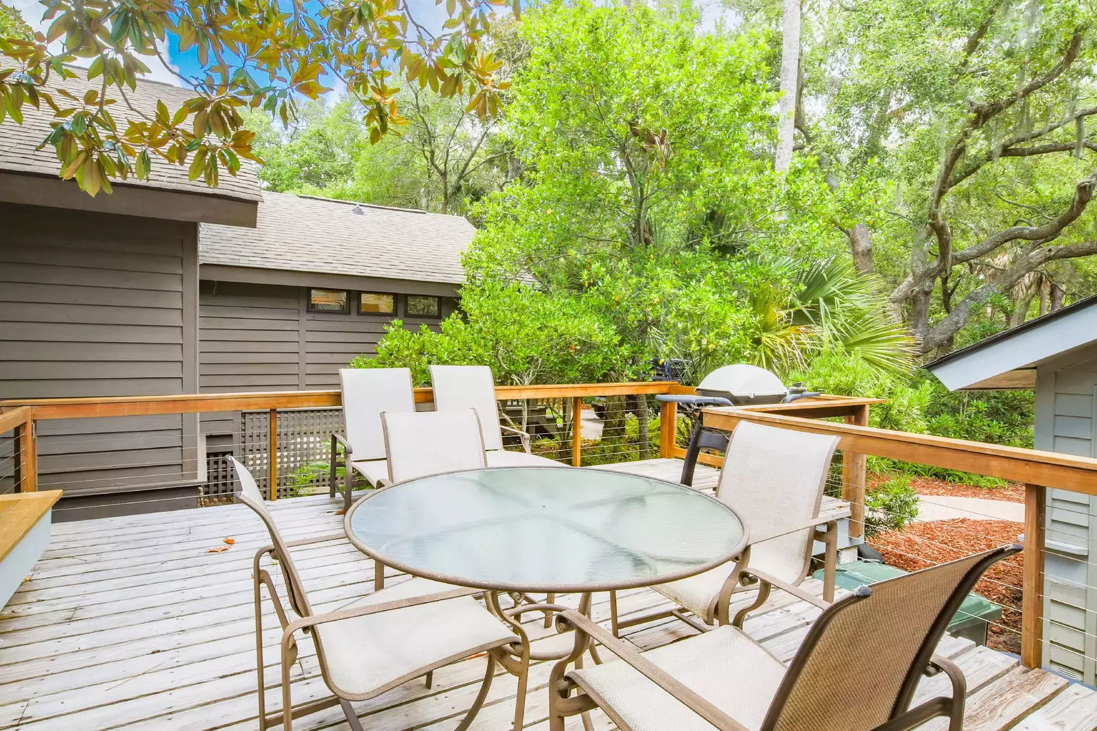 This home is tucked away within Kiawah Island's serene maritime forest.