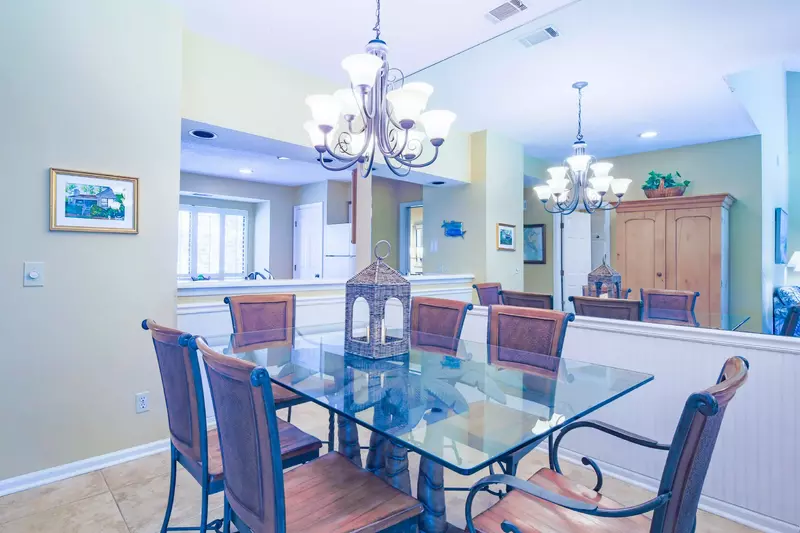 This home has a dining table that seats 6.