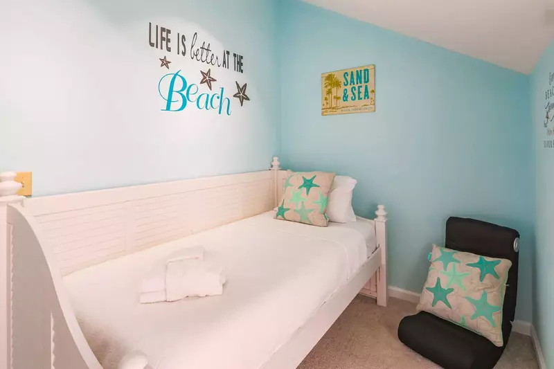 The loft features a twin day bed.