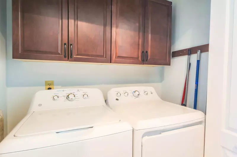 There is a full-sized washing machine and dryer in the villa.