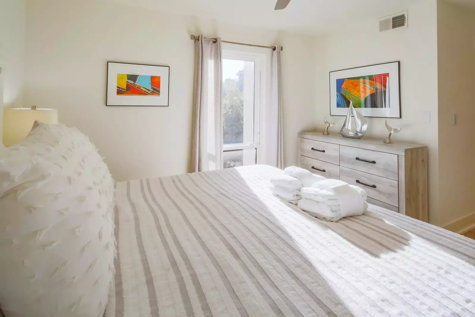 The guest suite also has a dresser.