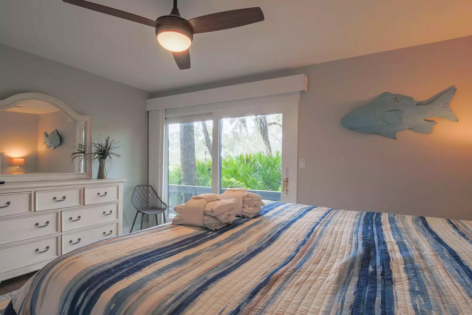 The master suite also has sliding door access to the back deck.