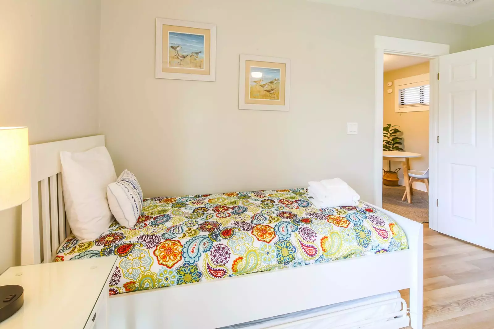 The king suite is located on the second floor of the villa near the game table at the top of the stairs.