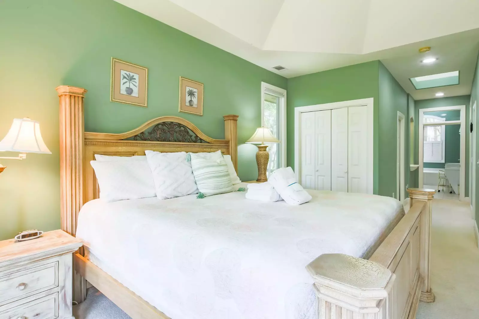 The master suite has an en suite bathroom.