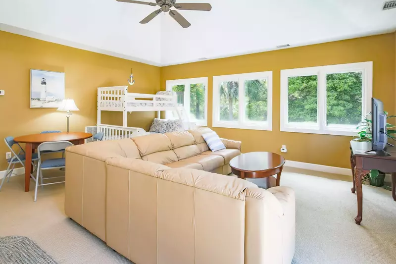 This bonus room is the only room located on the second floor of the home.