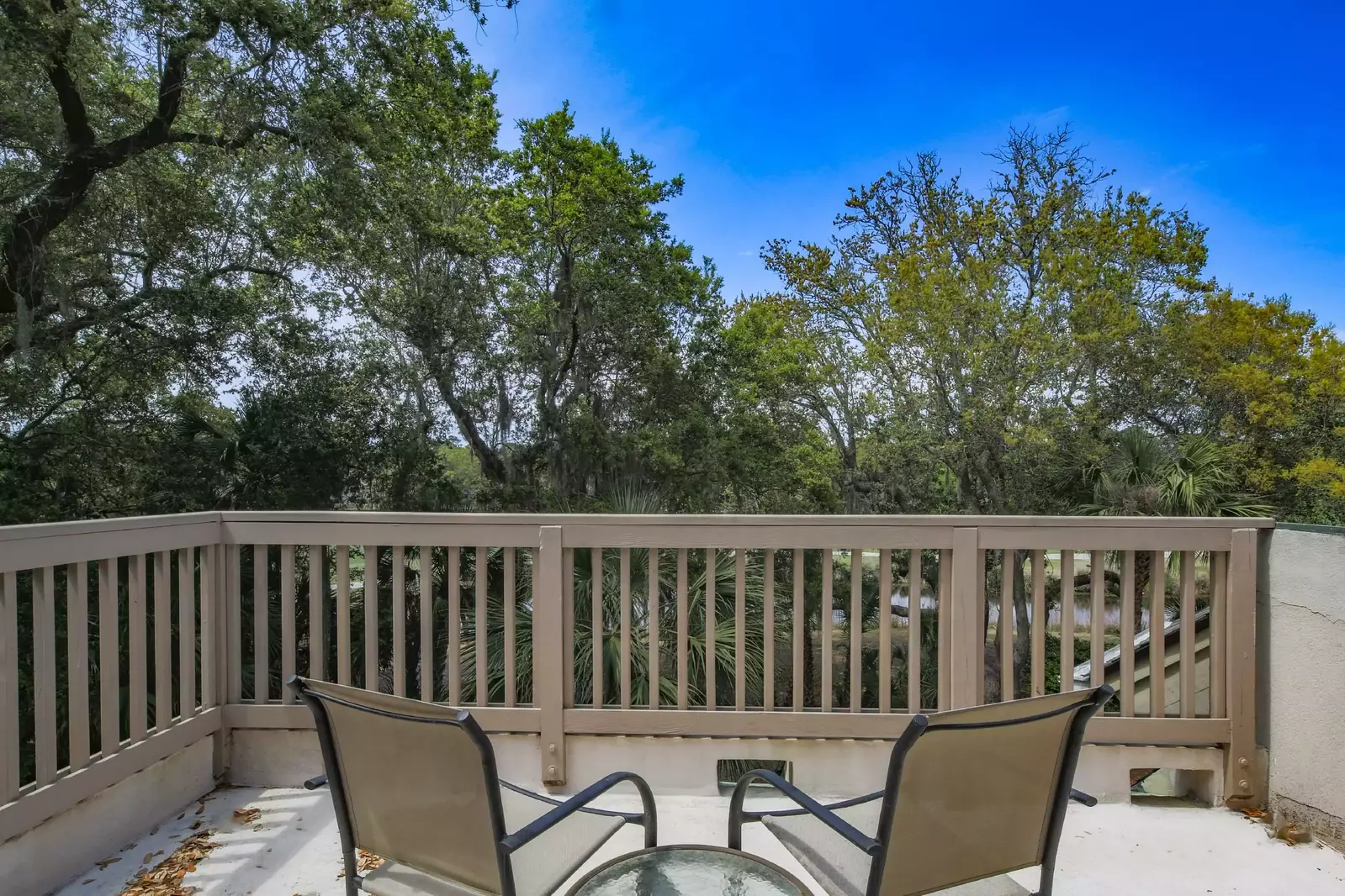This is the upper balcony off of the second floor bonus room.