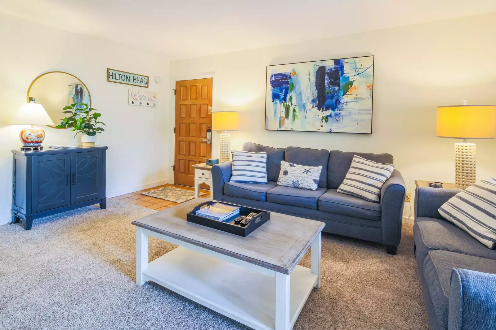 When you enter the front door, you'll find this comfortable living room.