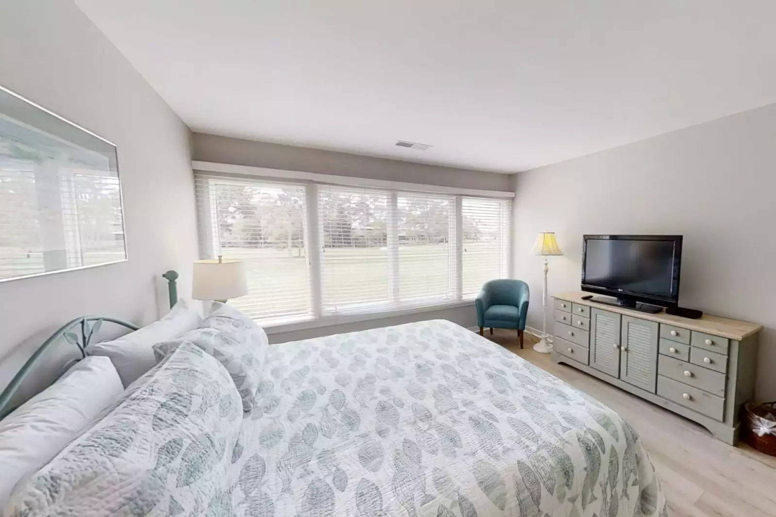 Master bedroom with views down the 10th, 16th and 17th holes of Harbour Town Golf Course