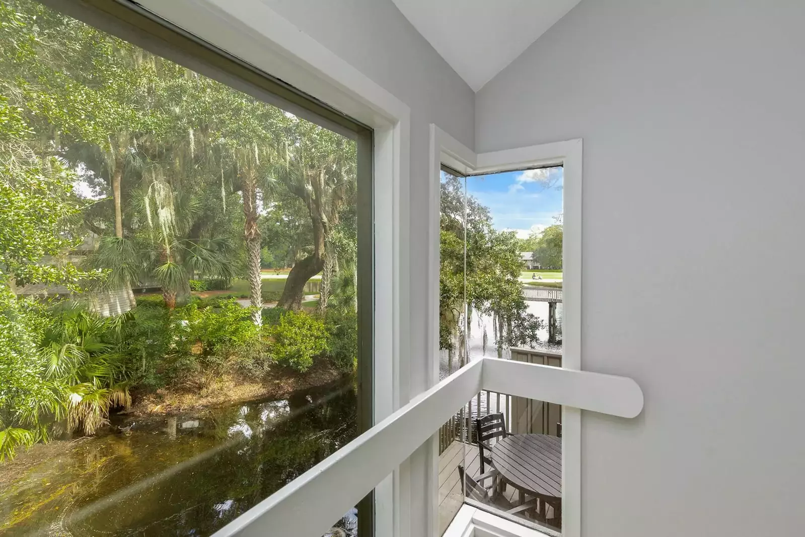 Stop and watch the wildlife in the lagoon on your way up to the master suite.