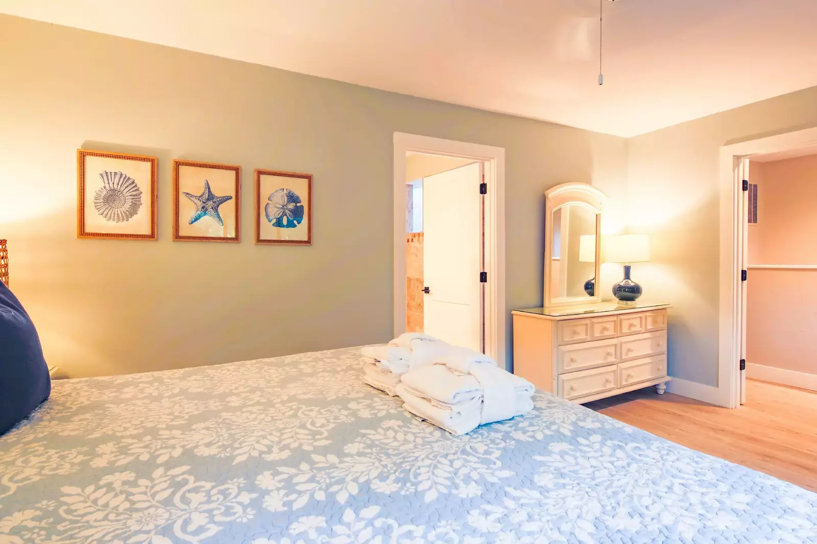 Each of the beds will be made in advance of your arrival with freshly laundered sheets.