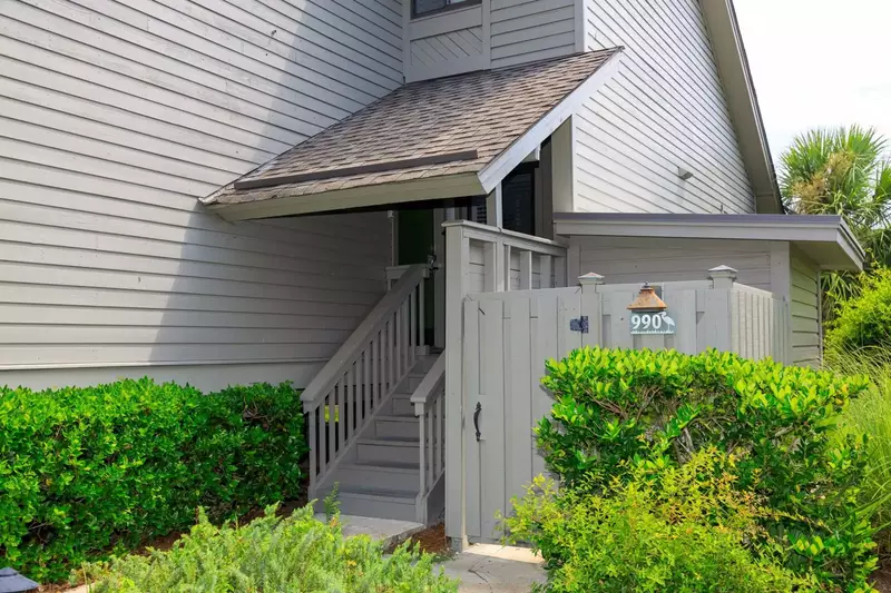 Follow this exterior staircase to access the front door of The Aurora.
