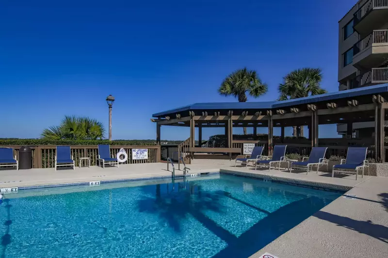 Our guests are welcome to access the Captains Quarters community pool, sundeck & poolside restrooms.