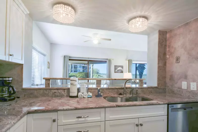 You can enjoy marsh views from the kitchen.