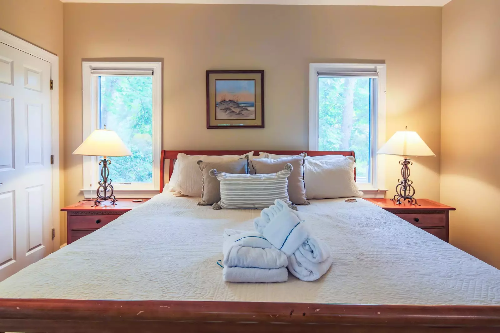 Each of the beds will be made in advance of your arrival with freshly laundered sheets.