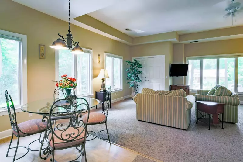 The second master suite also has two twin sleeper sofas and a wall-mounted TV.
