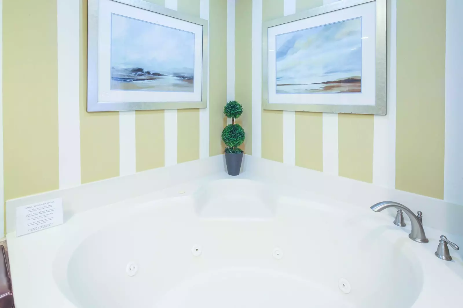 Soak away all your troubles in the corner tub in the en suite bathroom.