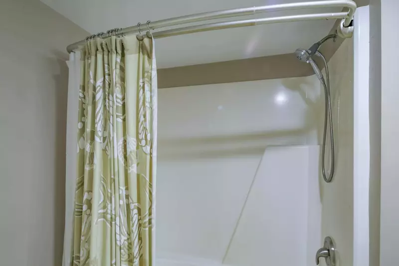 The guest suite also has a shower/tub combo.