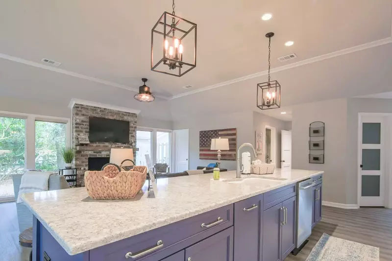 The second master suite is located just off of the family room and kitchen.