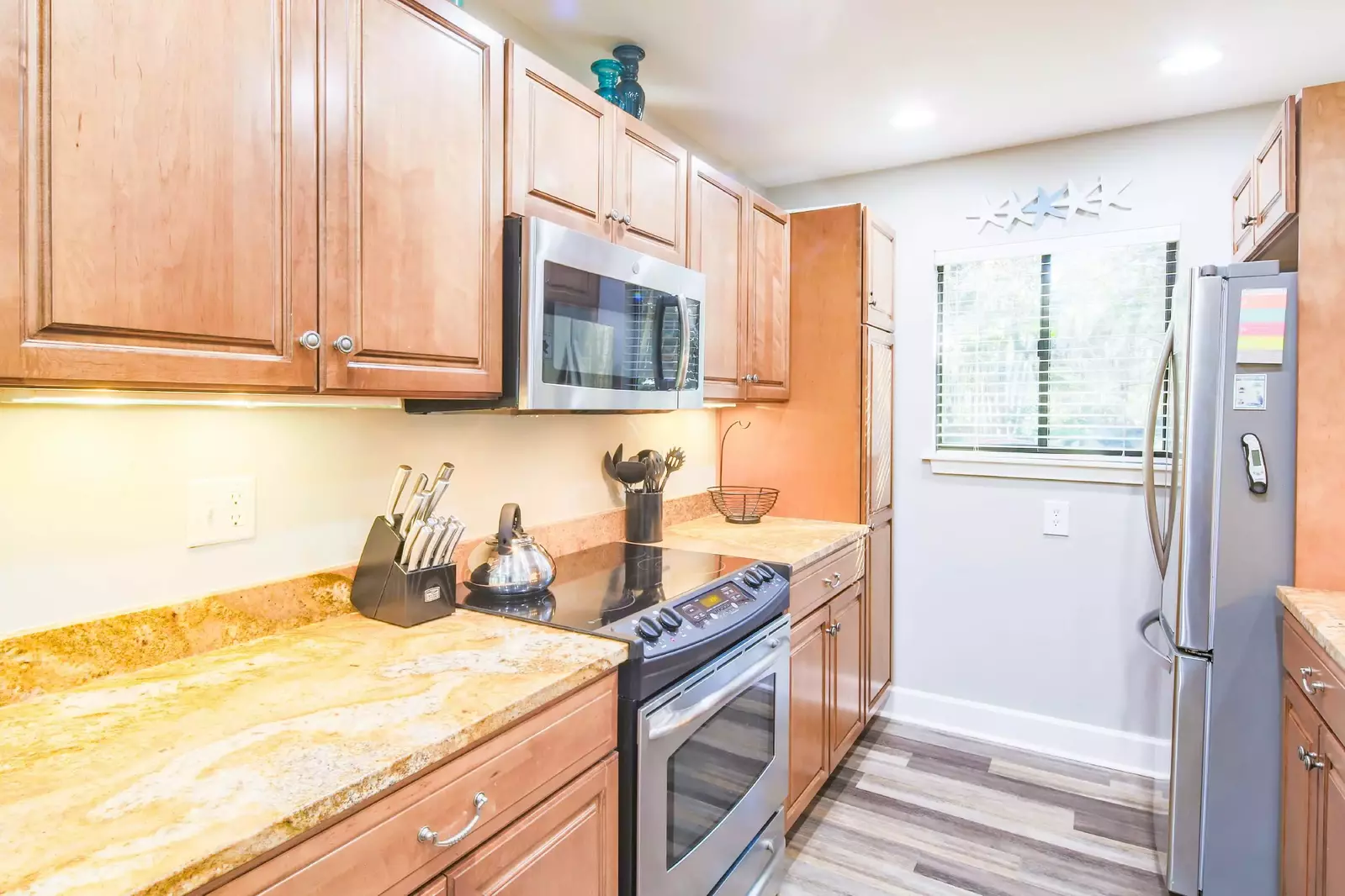 There is plenty of room within this spacious kitchen to prepare your family's meals.