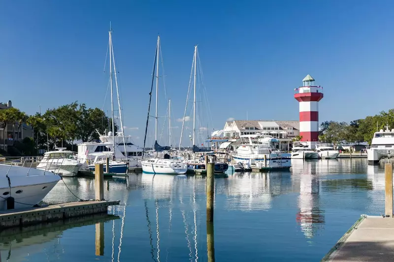 The Iconic Harbour Town lighthouse - Your beacon to relaxation.