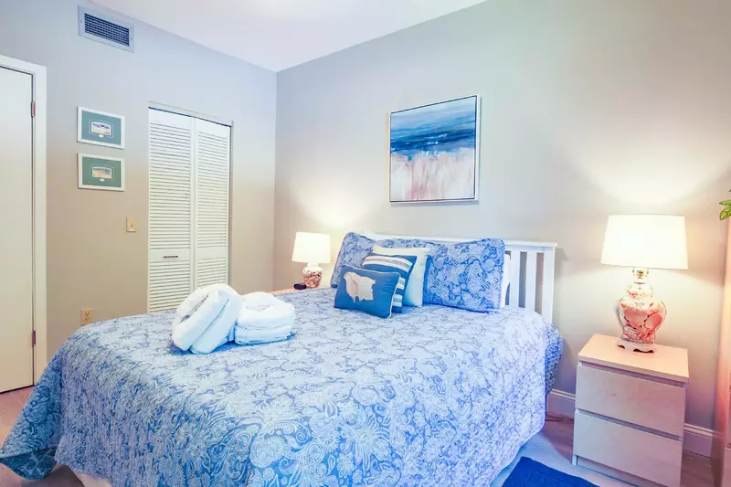 The bed will be made in advance of your arrival with freshly laundered sheets.