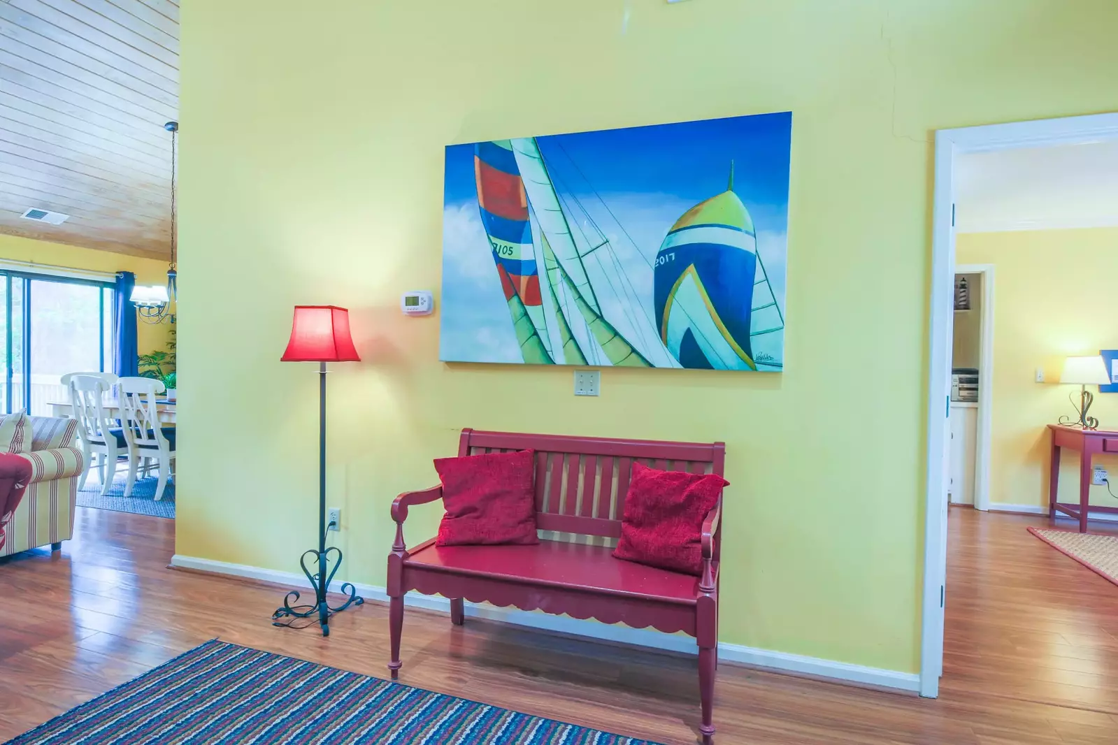 When you enter the front door, you'll find this entryway that connects to the living room & family room.