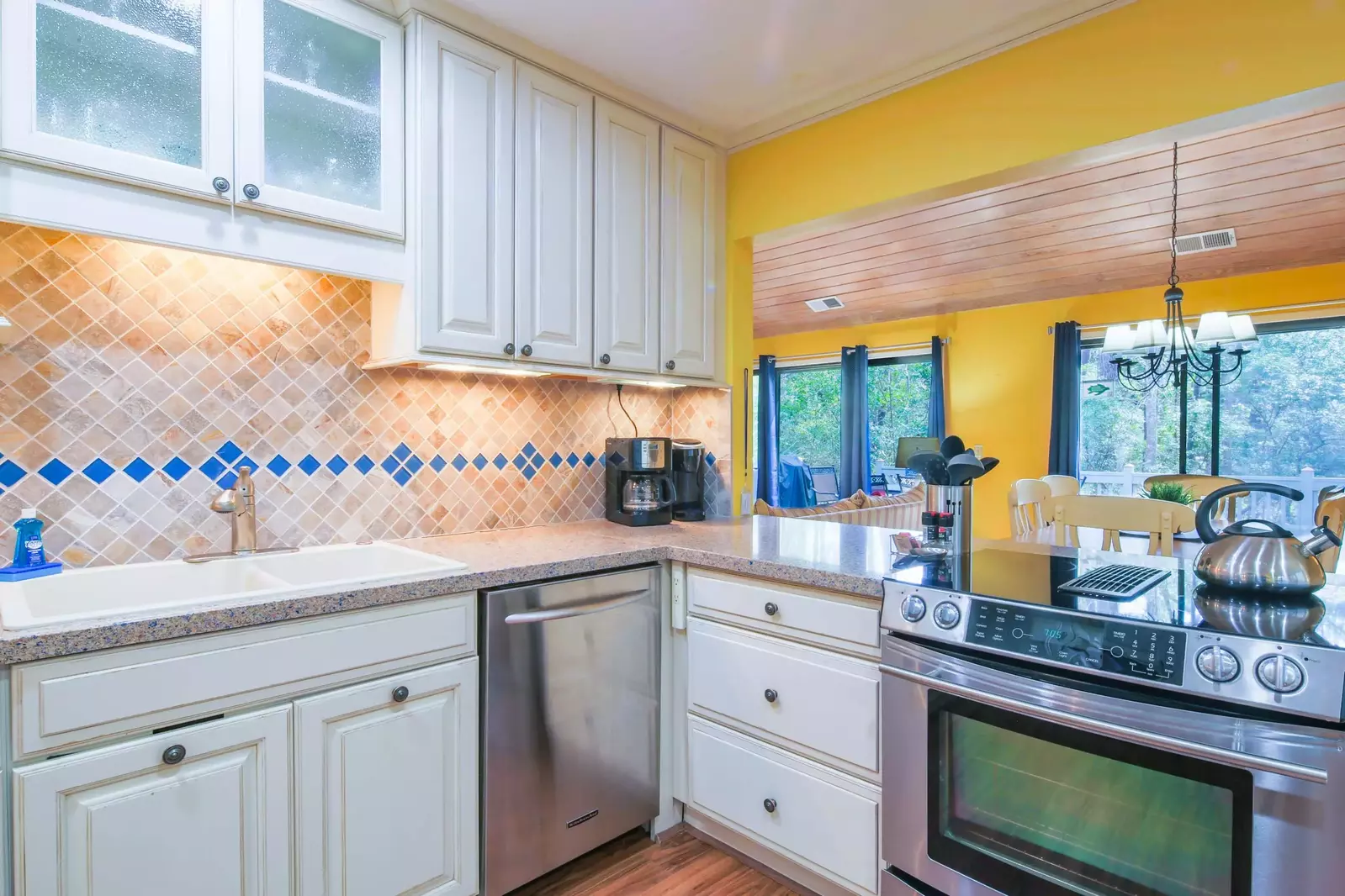 There is plenty of room within the spacious kitchen to prepare your family's meals.