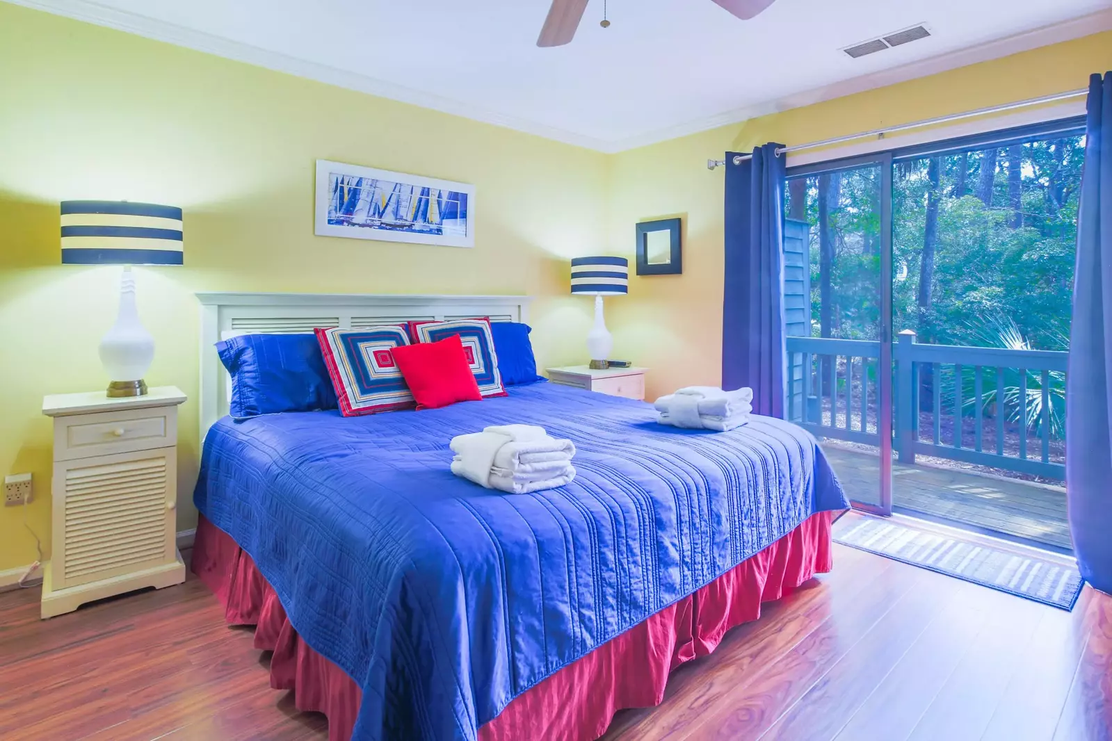 The master suite also features sliding glass door access to the back deck.