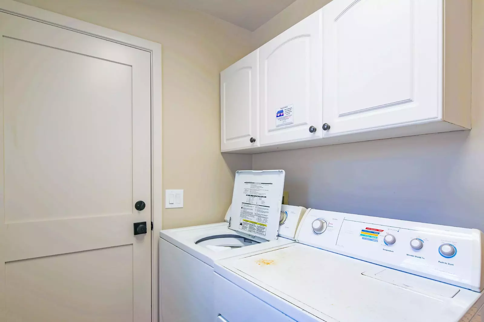 Port Tack has a laundry room with a full sized washing machine and dryer.