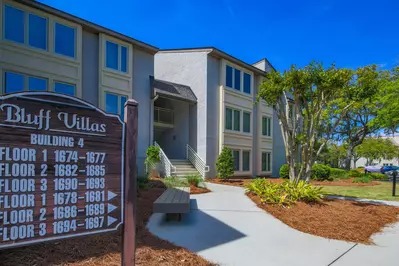 It's a Bluff Life is located on the third floor of building 4 within the Bluff Villas community.