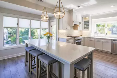 Night Harbour features a chef's kitchen with ample counter space and top of the line appliances.
