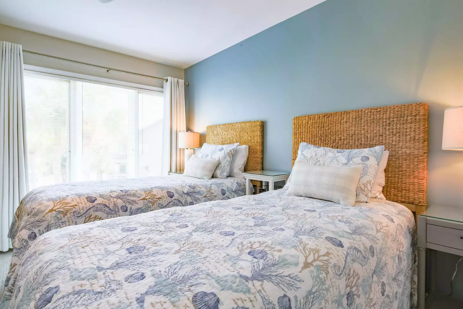 The twin suite is located on the third floor of the villa.