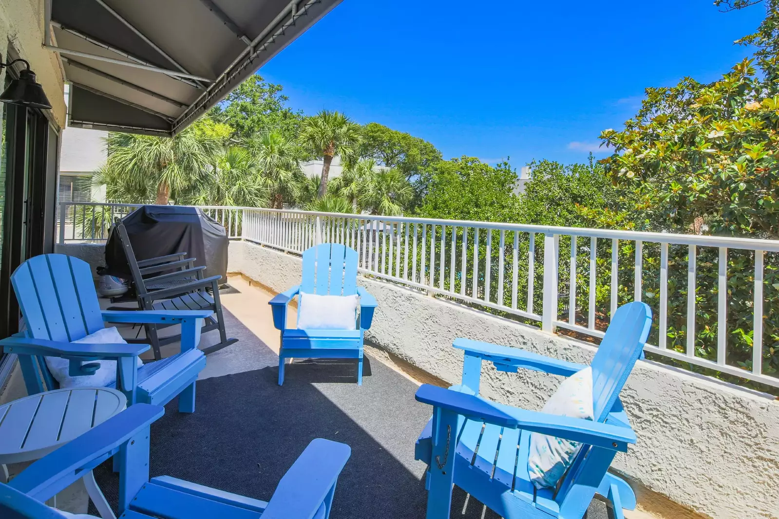 Start or end your day on this home's fabulous back porch.