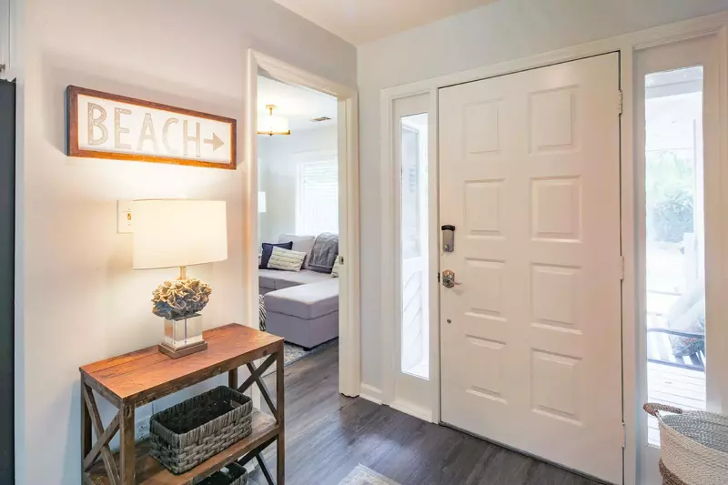 Near the front door, you will find the cozy den.