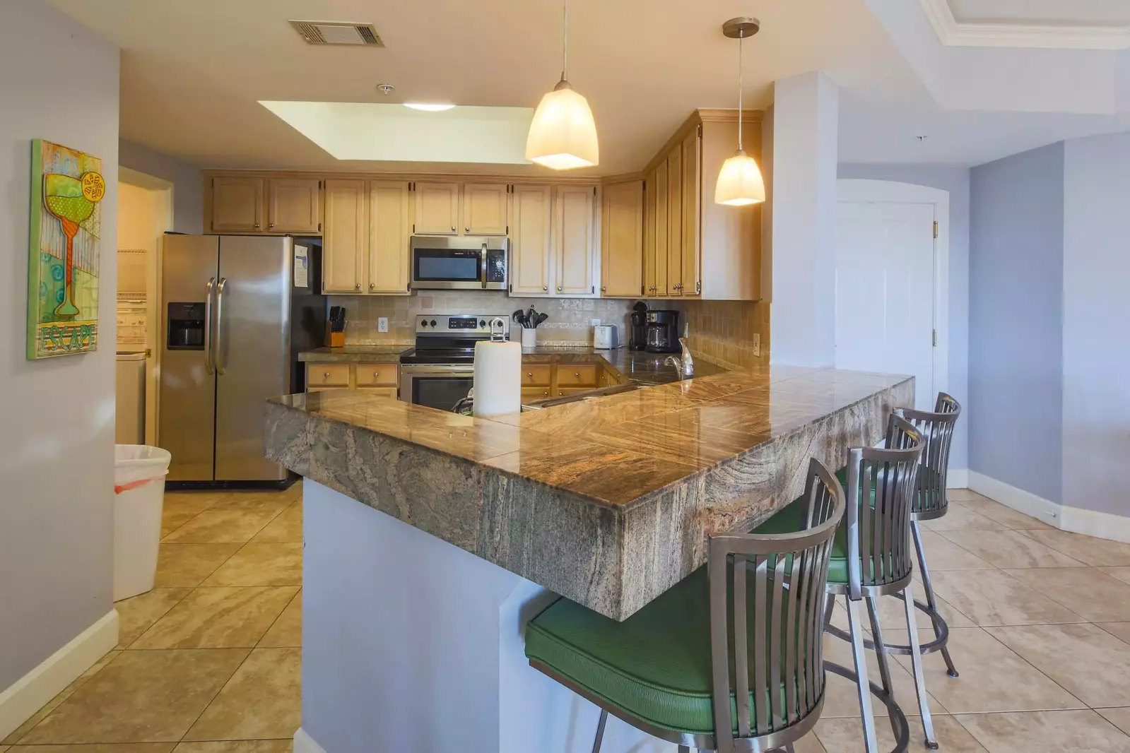 There is plenty of room within the spacious kitchen to prepare your family's meals.