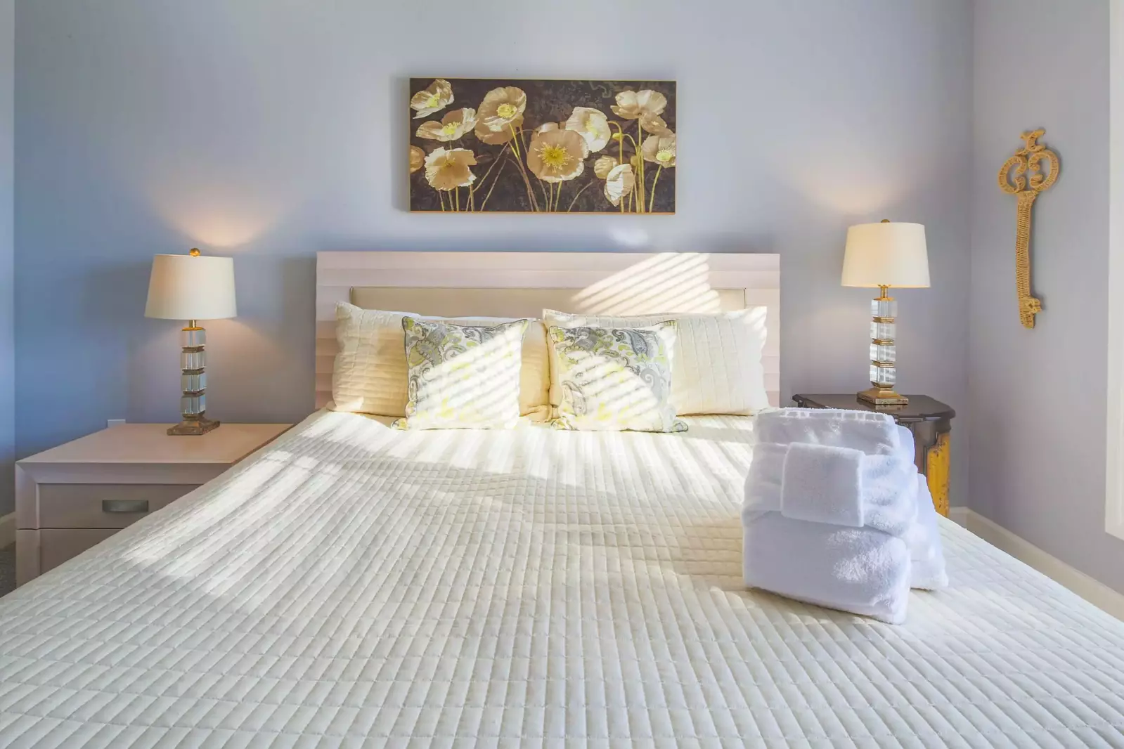 Each of the beds will be made in advance of your arrival with freshly laundered sheets.