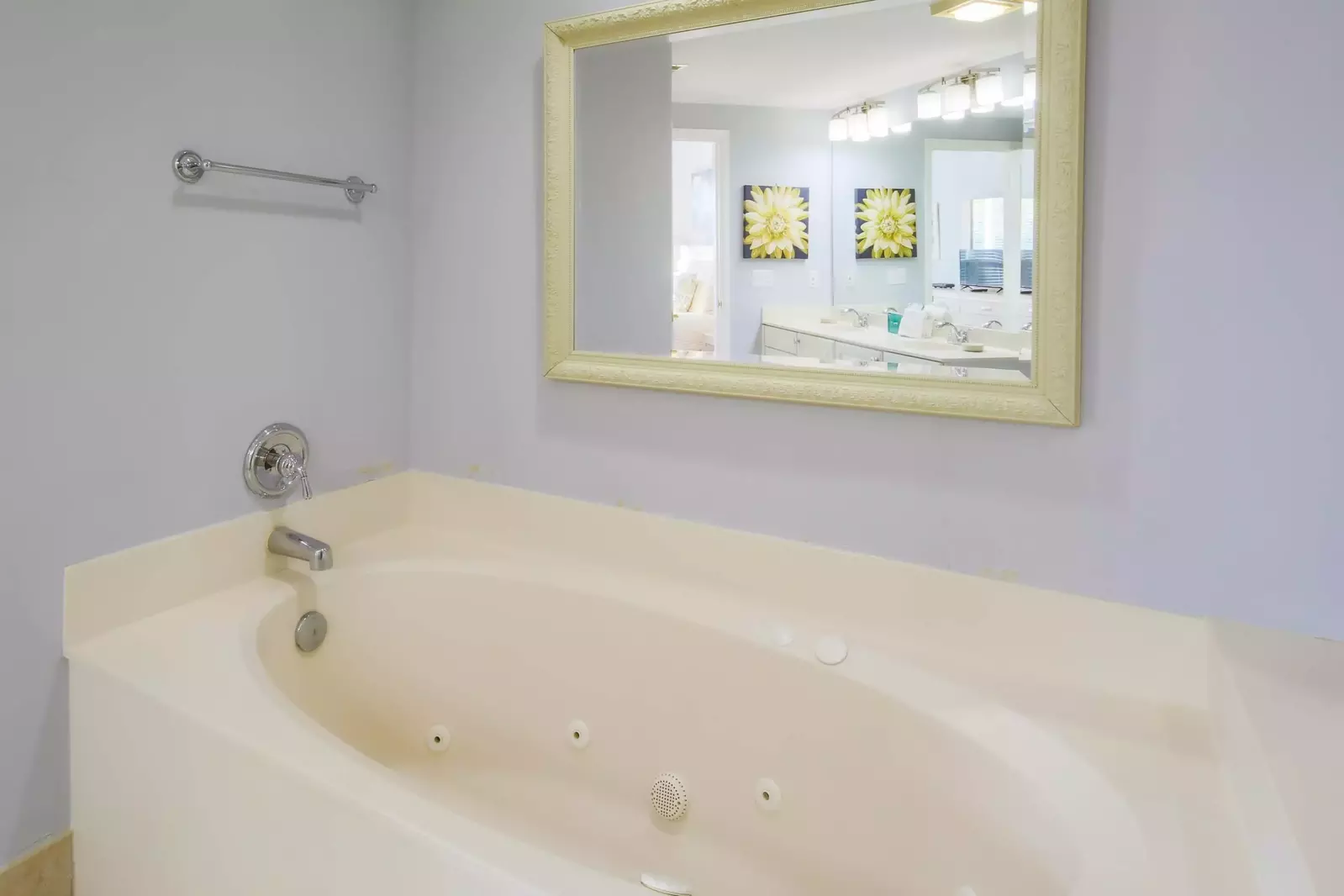 The en suite bathroom for the master suite also has a soaking tub.