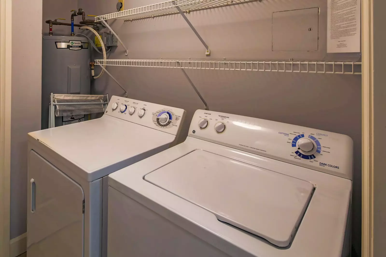 There is a full sized washing machine and dryer in the unit.