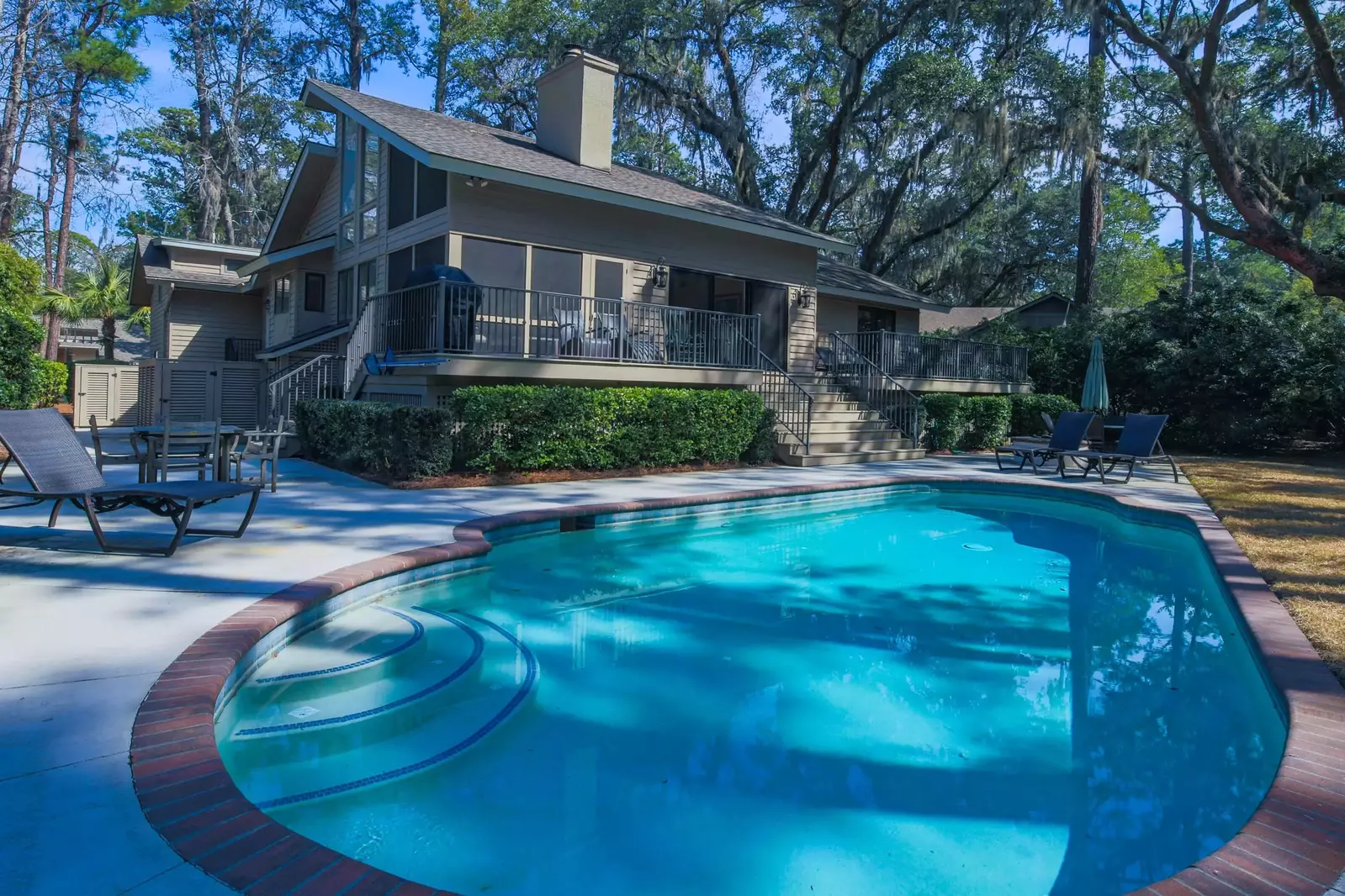 The private pool that may be heated at certain times of the year for an additional fee.