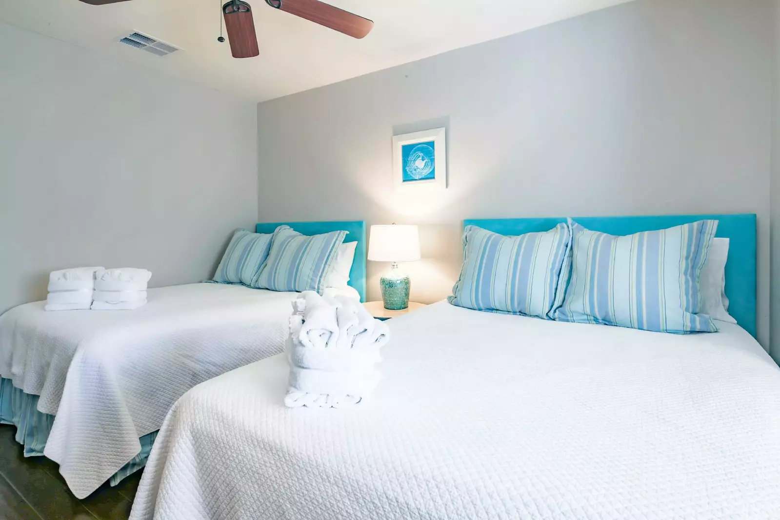 Each of the beds will be made in advance of your arrival with freshly laundered sheets.