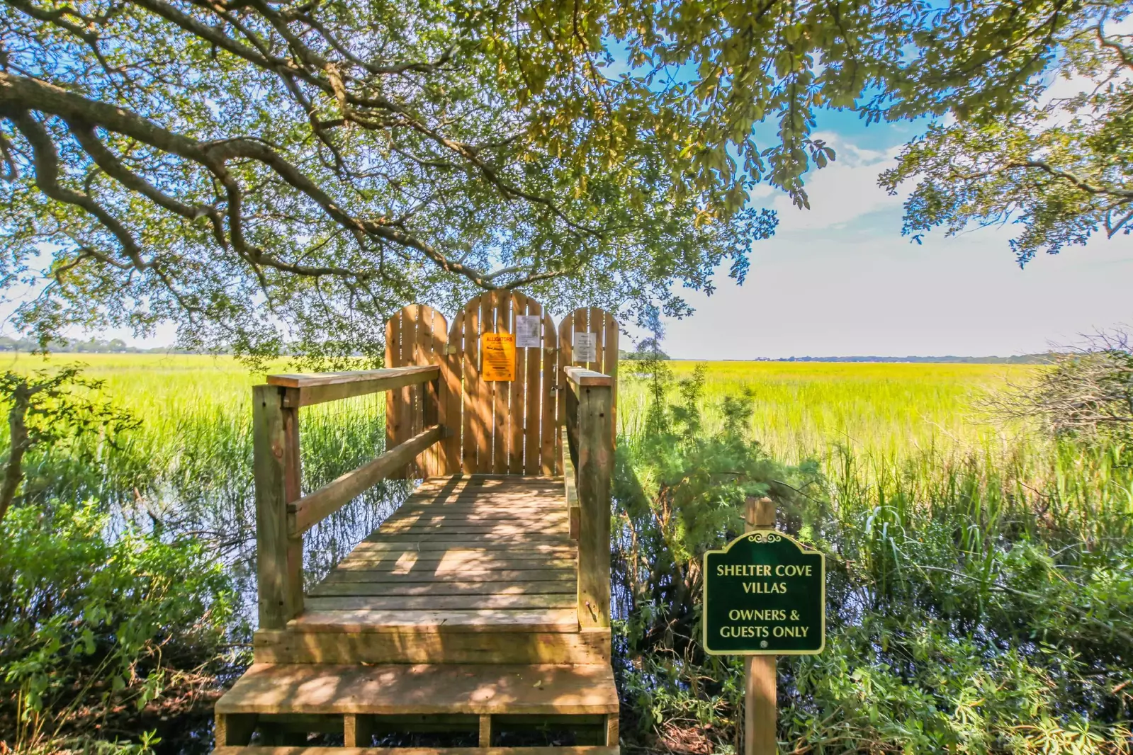 The Shelter Cove community features wonderful amenities, including this boardwalk & dock.